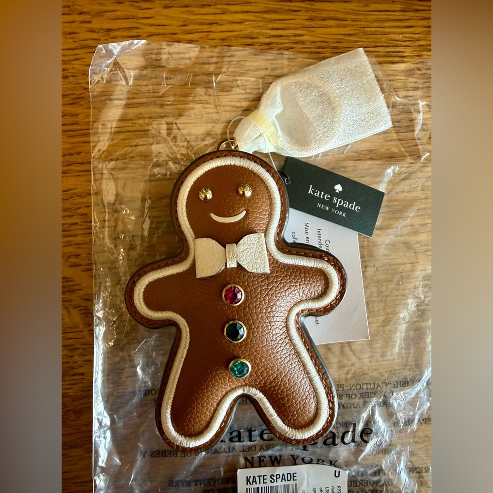 ❤️Authentic NWT Kate Spade Gingerbread Man Leather Bag charm❤️ - Picture 3 of 13